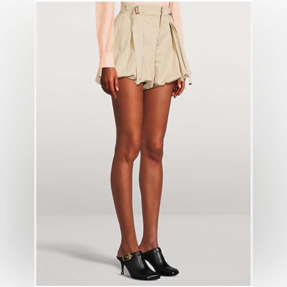 Beige  Bubble Shorts with Belt